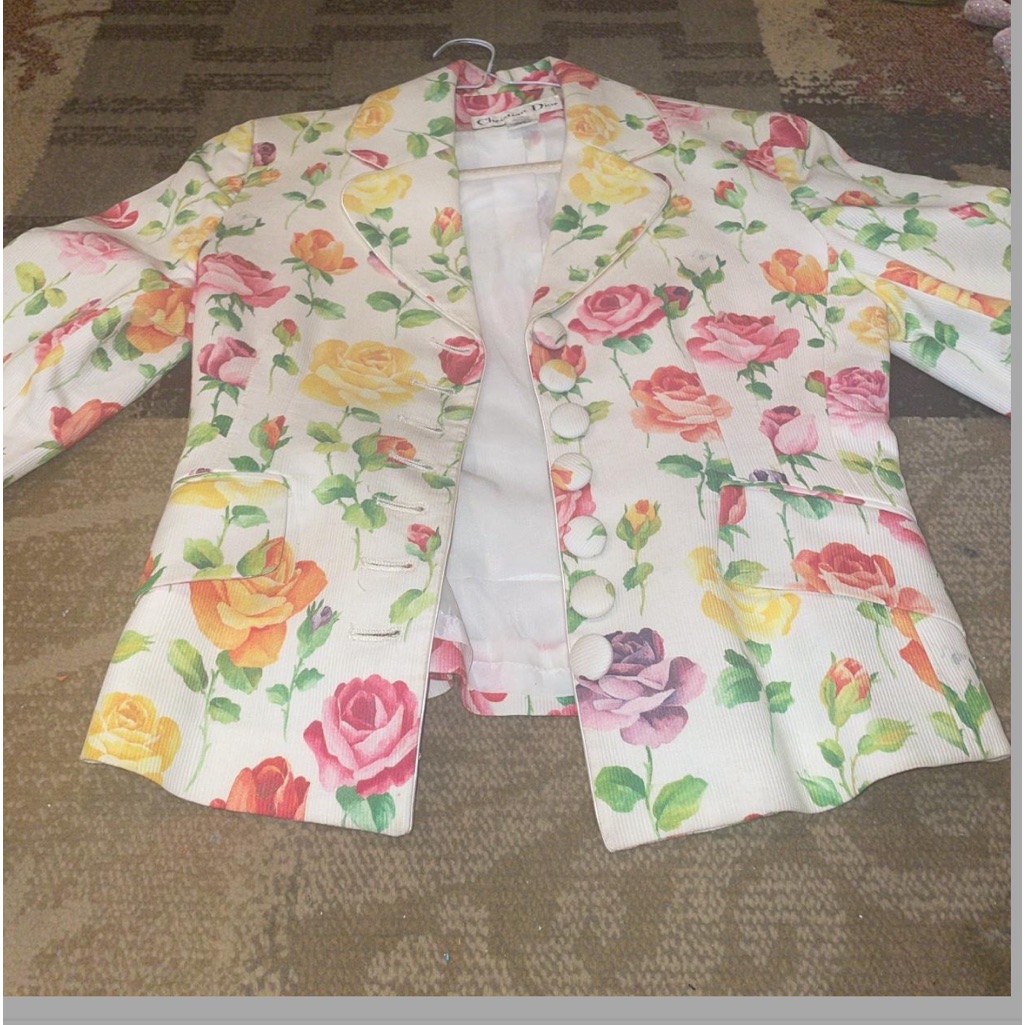Vintage Floral Jacket, Christian Dior Size 2